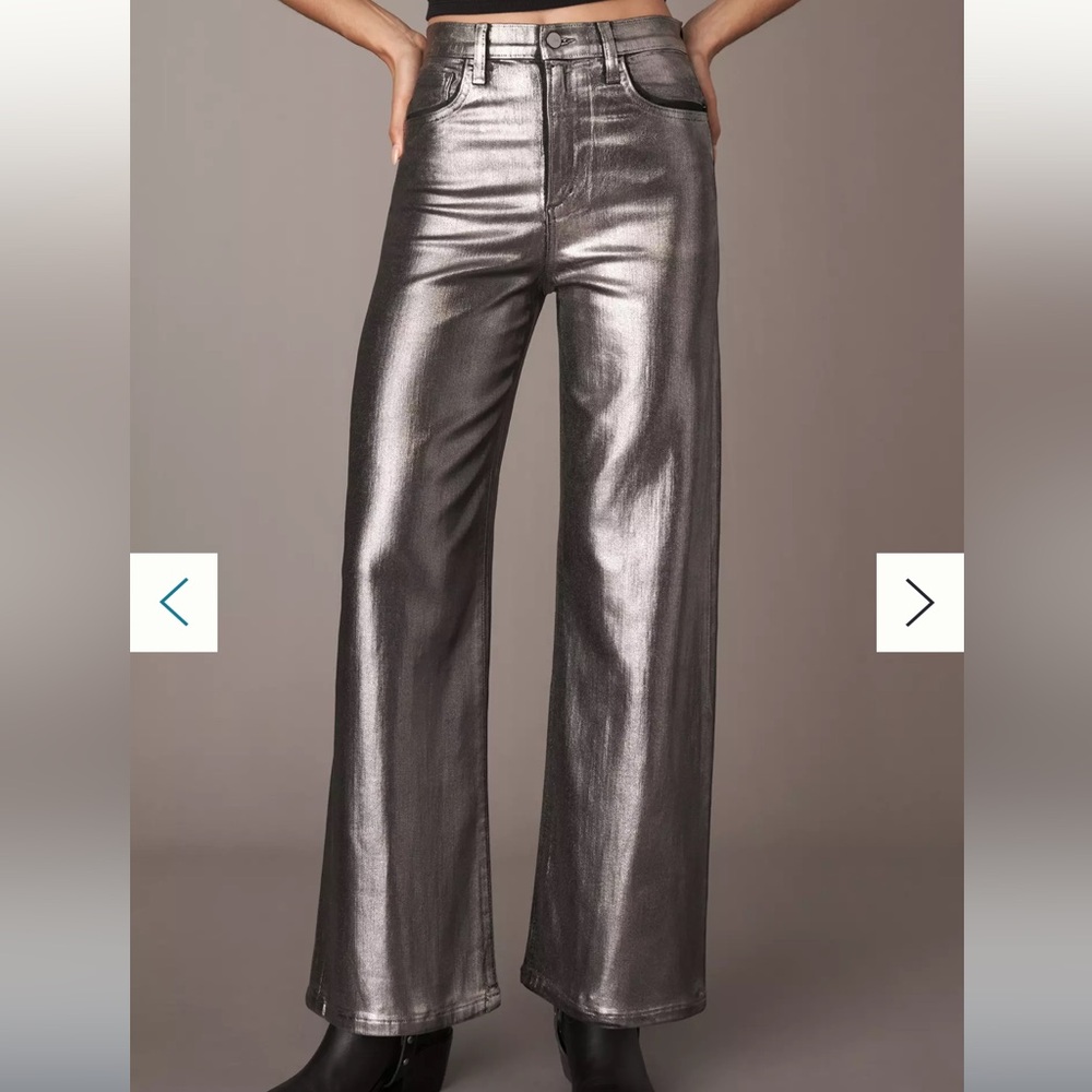 Joe's Jeans The Mia High-Rise Wide-Leg Metallic Jeans Size 28